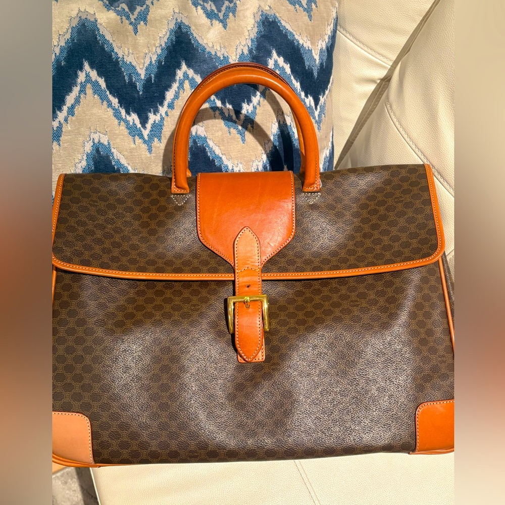 Celine vintage large top handle travel bag/briefcase/work tote